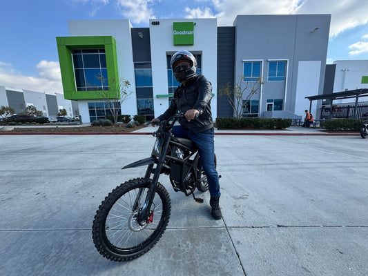 A man in on a Riding TImes GT73 - one of the best ebikes