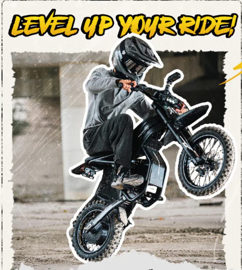 Riding'times GT54 PRO high-performance electric bike performing a wheelie on dirt