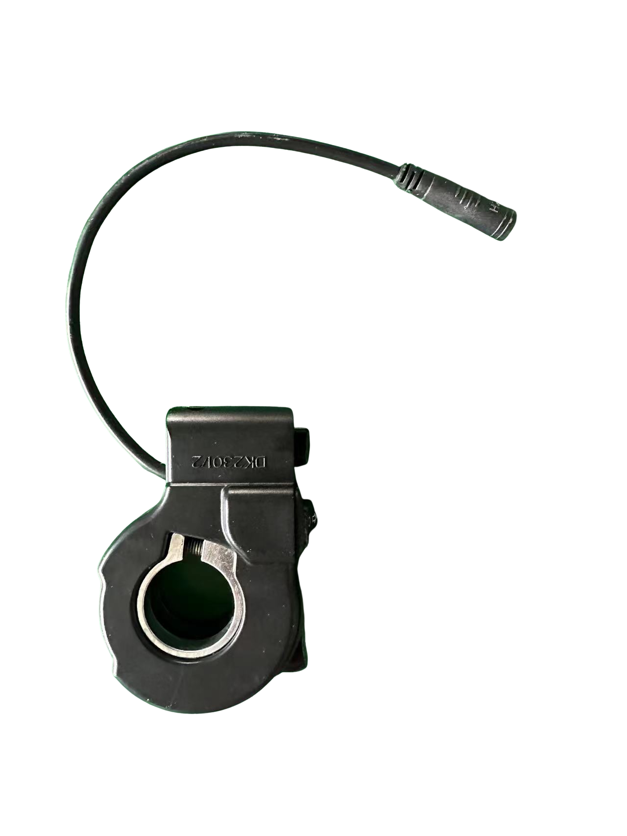 Compact black e-bike handlebar Switch with connector cable for power and light control