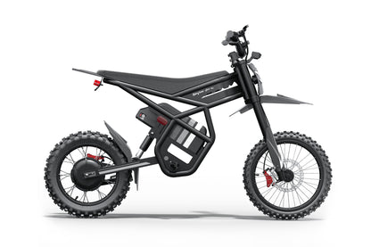 GT54 Pro Electric Mini Motorbike black off-road style for kids and adults side view