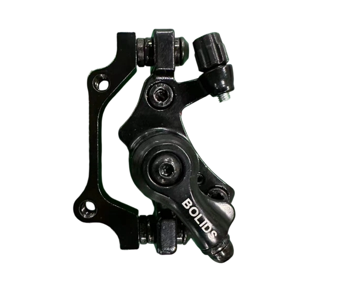 Hydraulic brake caliper close-up