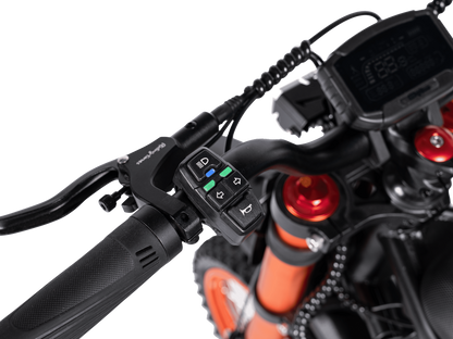 GT54 electric mini motorbike handlebar with control buttons and digital display