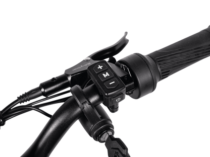 GT54 electric mini motorbike handlebar with control buttons and throttle grip