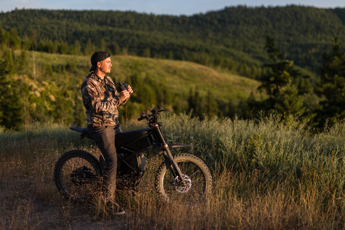 Rider with GT73 Pro electric off road bike outdoors