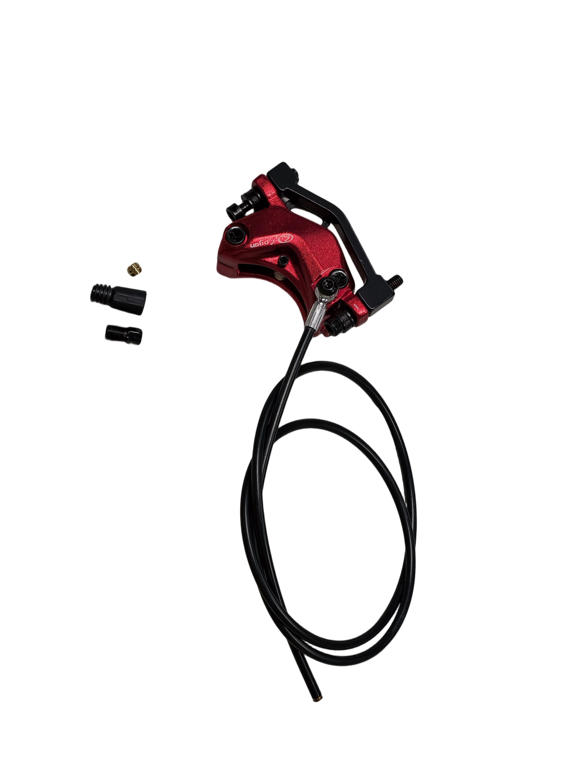 Red hydraulic brake caliper