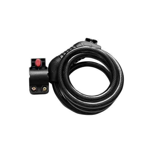 Ebike lock combination cable with mounting bracket for security and protection