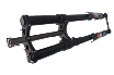 Black front fork for bicycle with mounting points and axle slots