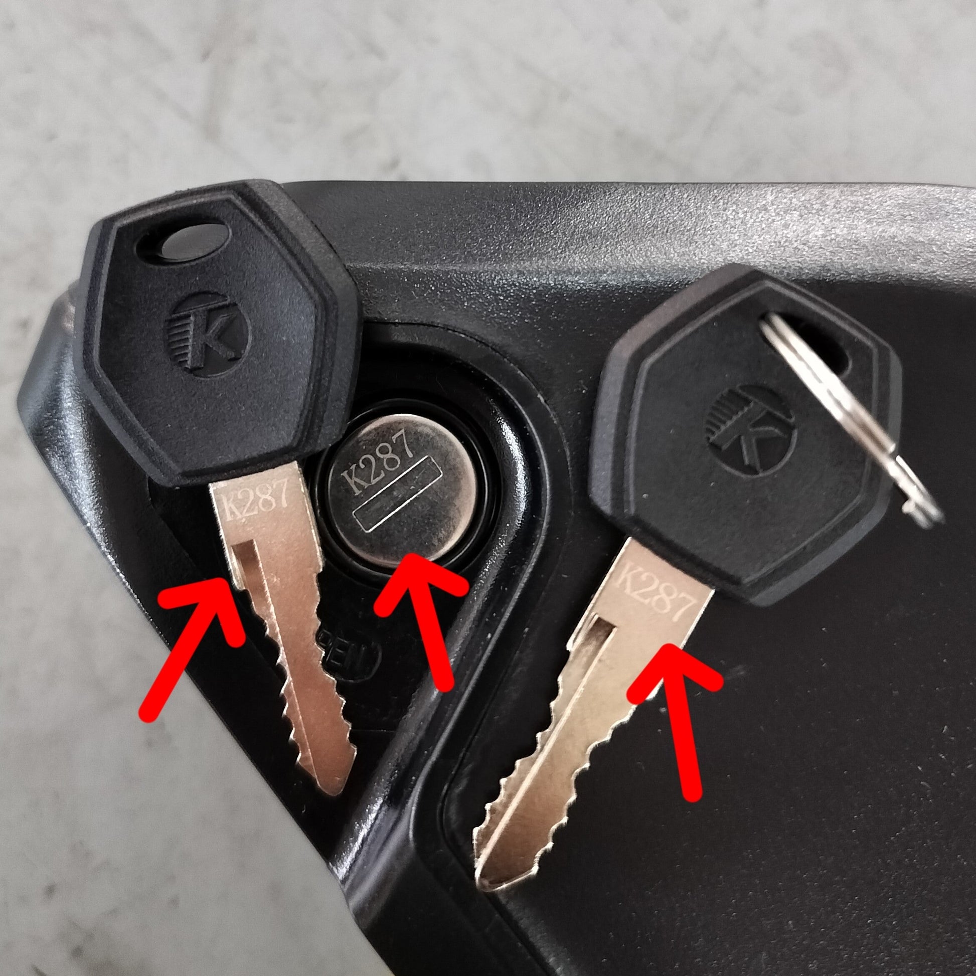 Battery key pair for Ridingtimes Electric Bike battery lock.
